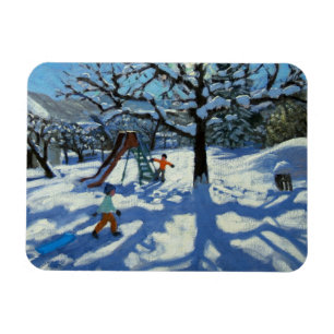 Die Rutsche im Winter Bourg St Moritz Magnet