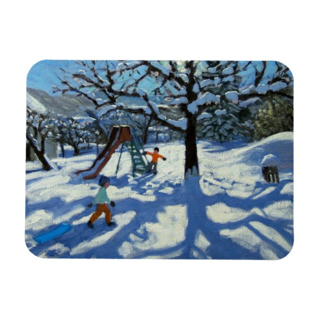 Die Rutsche im Winter Bourg St Moritz Magnet (Horizontal)