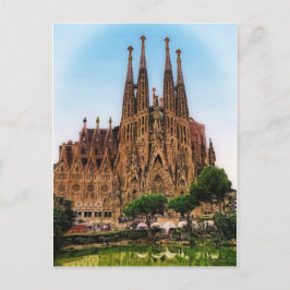 Die Sagrada Familia, Barcelona, Spanien (gestriche Postkarte
