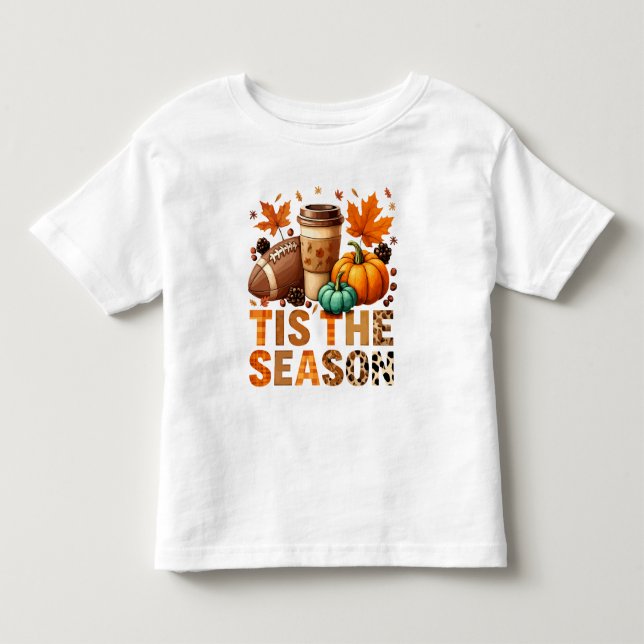 Die Saison Herbstzeit mit Football und Kaffee Kleinkind T-shirt (Vorderseite)