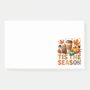 Die Saison Herbstzeit mit Football und Kaffee Post-it Klebezettel