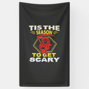 Die Saison ist gruselig Sensenmann Halloween Banner