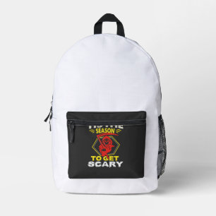 Die Saison ist gruselig Sensenmann Halloween Bedruckter Rucksack