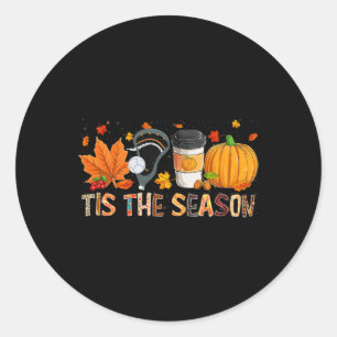 Die Saison Leopard Pumpkin Lacrosse Halloween Fall Runder Aufkleber