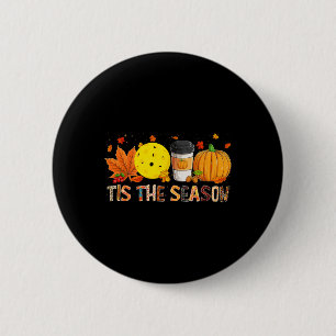 Die Saison Leopard Pumpkin Pickleball Halloween Fa Button