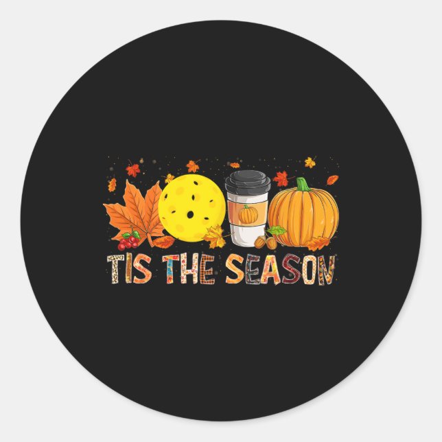 Die Saison Leopard Pumpkin Picklell Halloween Fall Runder Aufkleber (Vorderseite)
