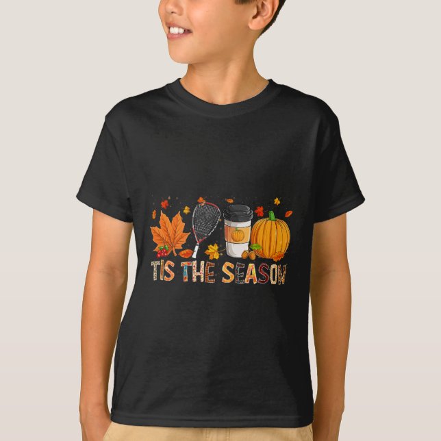 Die Saison Leopard Pumpkin Racquetbyll Halloween F T-Shirt (Vorderseite)