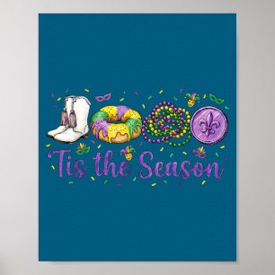 Die Saison Mardi Gras Perlen Illustration Poster