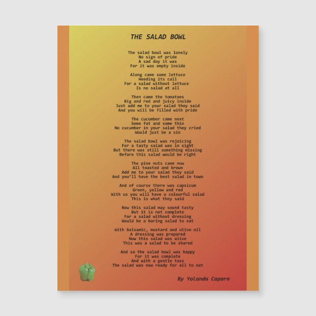 Die Salatschale Magnetkarte (Vorderseite)