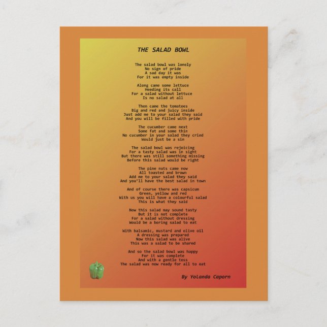 Die Salatschale Postkarte (Vorderseite)
