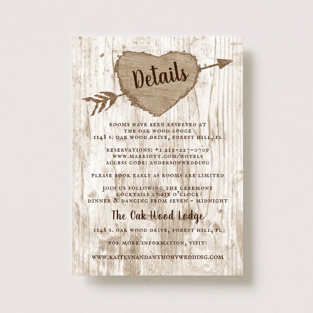 Die Sammlung "Carved Heart Tree Wedding" - Details Begleitkarte (Von Creator hochgeladen)