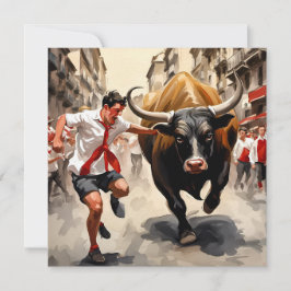 Die San Fermin-Parade in Spanien Feiertagskarte