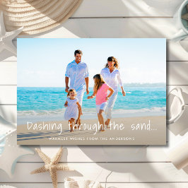 Die Sand Beach Foto-Urlaubskarte lädt zum Verweile Feiertagskarte