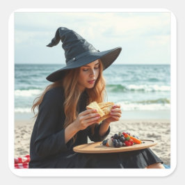 Die "sandWITCH" Quadratischer Aufkleber