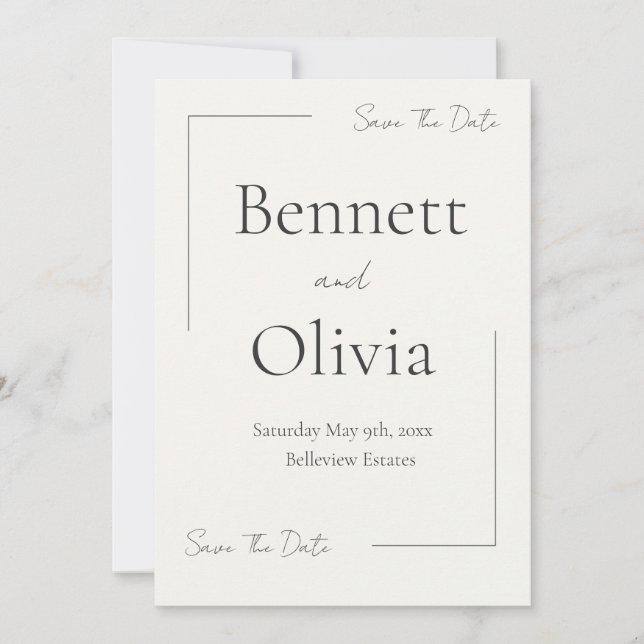 Die sanfte Jahreszeit spart das Datum Save The Date (Vorderseite)