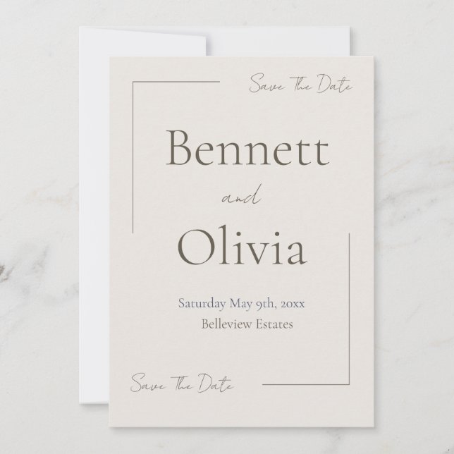 Die sanfte Jahreszeit spart das Datum Save The Date (Vorderseite)