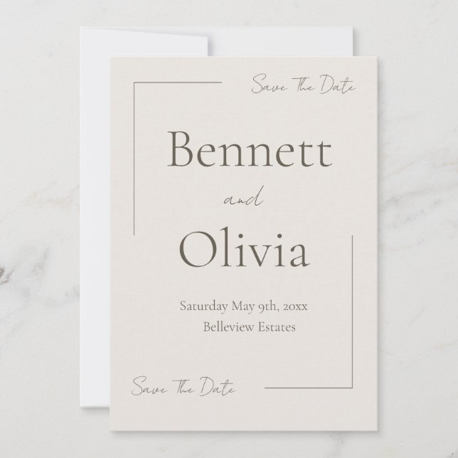 Die sanfte Jahreszeit spart das Datum Save The Date (Vorderseite)