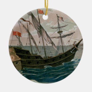 Die Santa Maria, die der Küste des neuen W sich Keramik Ornament