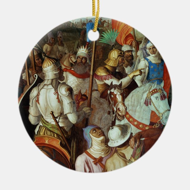 Die Saracen Armee außerhalb Paris, ANZEIGE 730-32 Keramikornament (Vorne)
