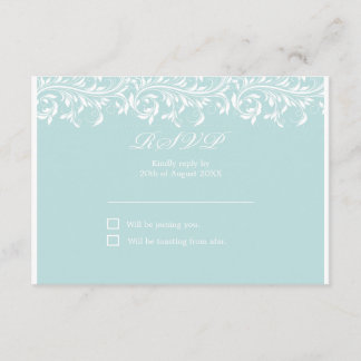 Die Sarah Jane hellblau-weiße Hochzeit RSVP