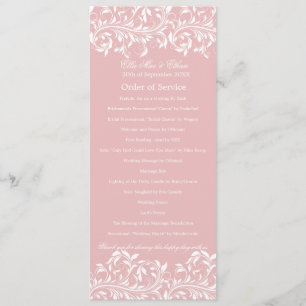Die Sarah Jane Pink & White Order of Service Programm