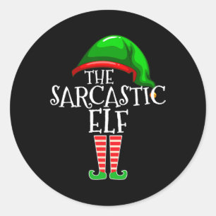 Die Sarcastic Elf Familie Matching Group Weihnacht Runder Aufkleber