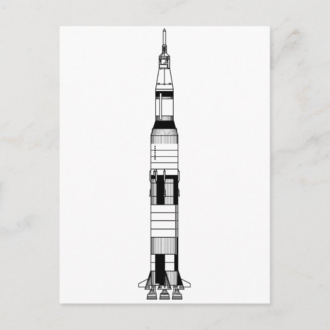 Die Saturn V-Rakete Postkarte (Vorderseite)