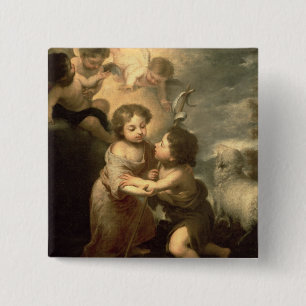 Die Säuglinge Christus und Johannes der Täufer Button