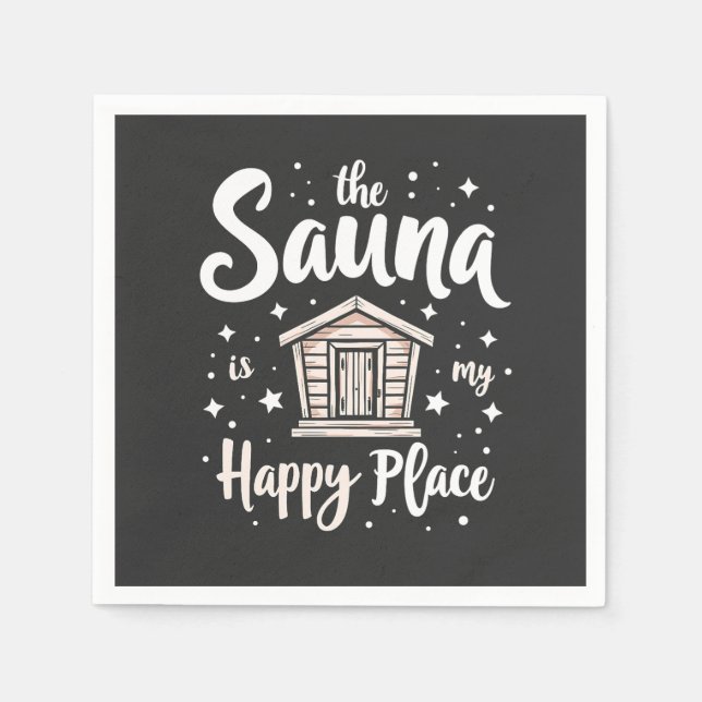 Die Sauna ist mein glücklicher Ort Serviette (Vorderseite)