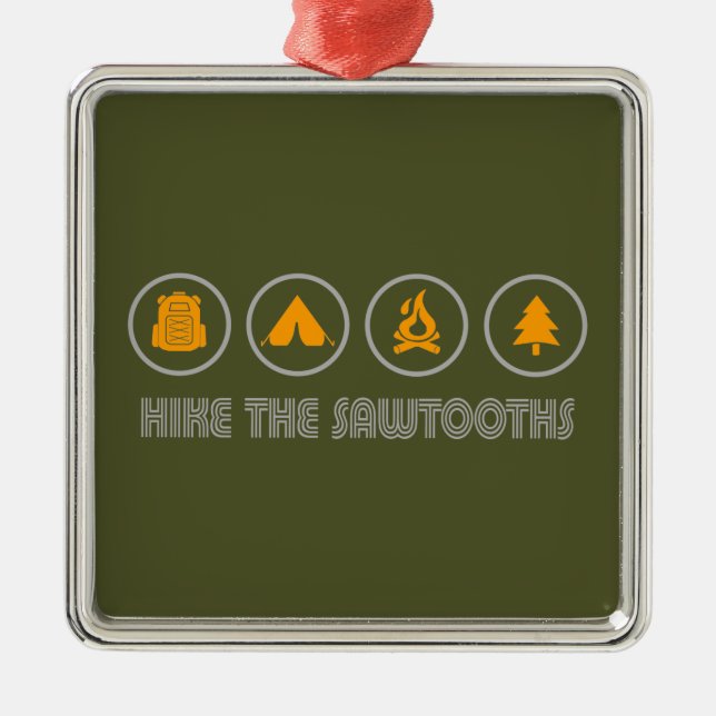 Die Sawtoths Idaho Ornament Aus Metall (Vorne)