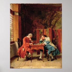 Die Schach-Spieler, 1856 Poster