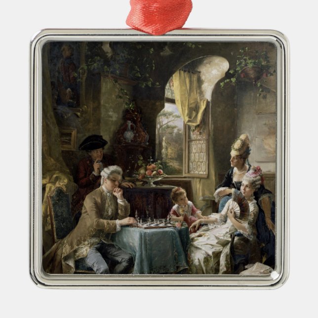 Die Schach-Spieler, 1887 2 Ornament Aus Metall (Vorne)