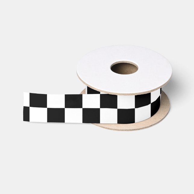 Die Schachbrett-Flagge Satinband (Spule)
