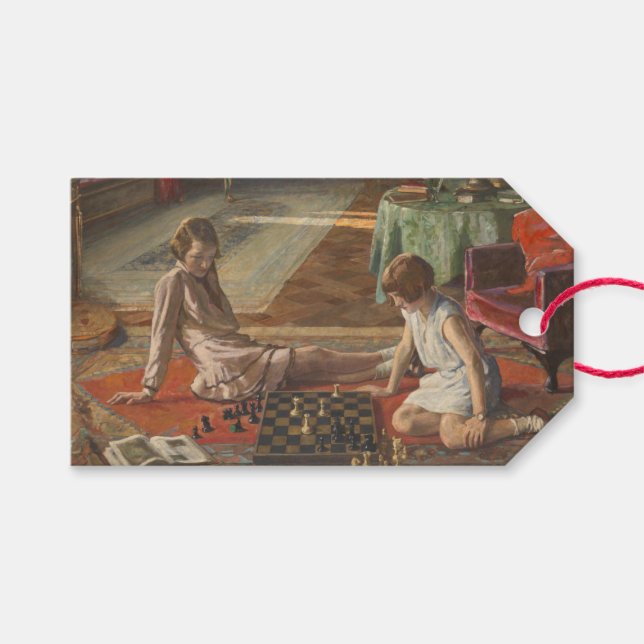 Die Schachspieler (von John Lavery) Geschenkanhänger (Vorderseite (Horizontal))