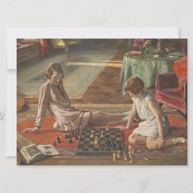 Die Schachspieler (von John Lavery) Karte (Vorderseite)