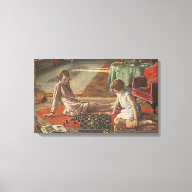 Die Schachspieler (von John Lavery) Leinwanddruck (Vorderseite)