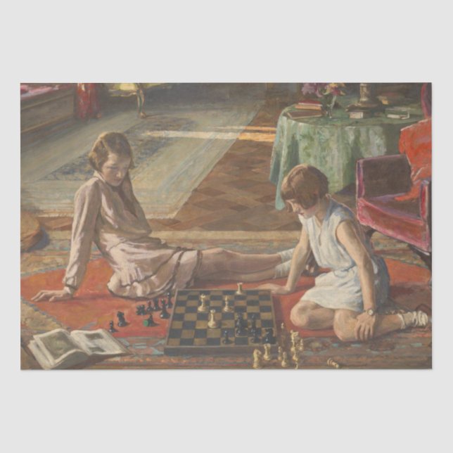 Die Schachspieler (von John Lavery) Seidenpapier (Vorderseite)