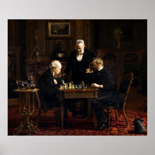 Die Schachspieler von Thomas Eakins Poster (Vorne)