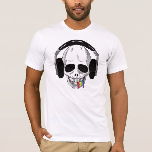 Die Schädel-Kopfhörer UP Regenbogen A T-Shirt