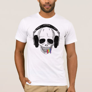 Die Schädel-Kopfhörer UP Regenbogen A T-Shirt