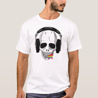 Die Schädel-Kopfhörer UP Regenbogen B T-Shirt