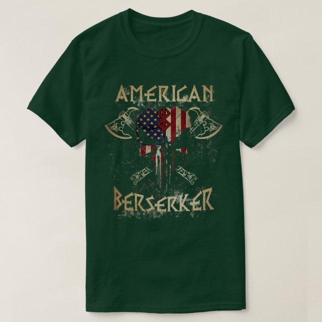 Die Schädelflagge des American Berserker T-Shirt (Design vorne)
