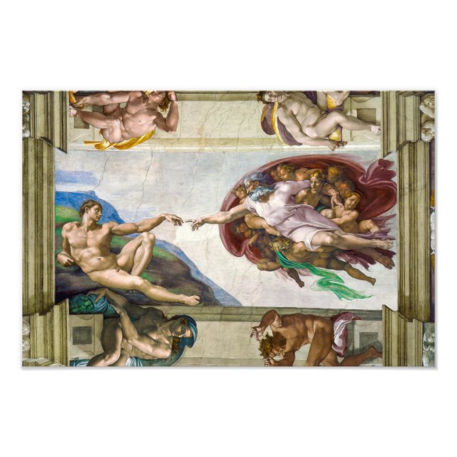 Die Schaffung von Adam | Michelangelo | Fotodruck (Vorne)