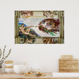 Die Schaffung von Adam | Michelangelo | Poster