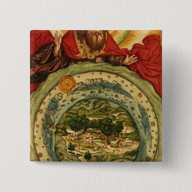 Die Schaffung, von der Luther Bibel, c.1530 Button (Vorderseite)