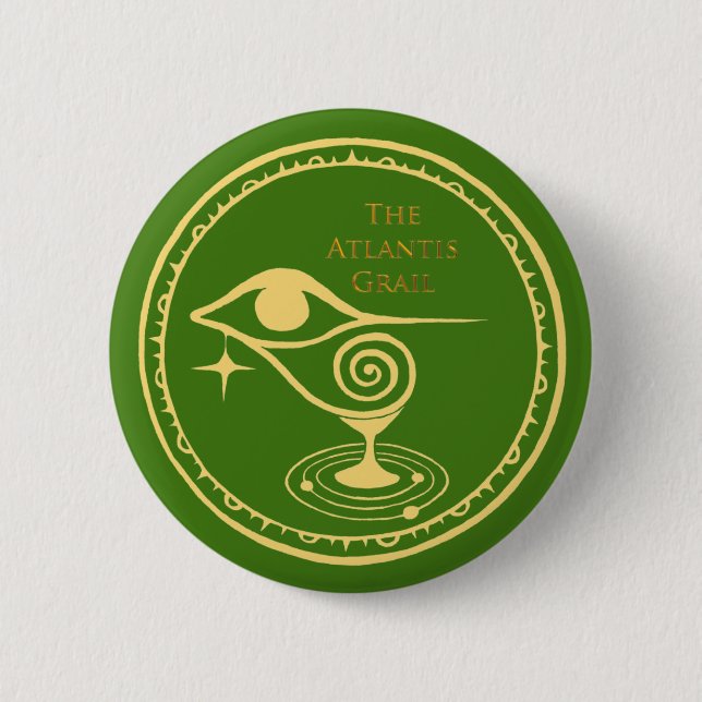 Die Schaltfläche für das Atlantis-Gral-Logo - Grün Button (Vorderseite)