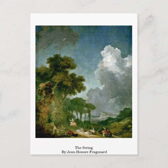Die Schaukel von Jean-Honore Fragonard Postkarte (Vorderseite)