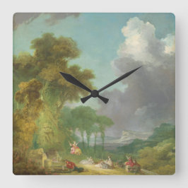 Die Schaukel von Jean-Honore Fragonard Quadratische Wanduhr