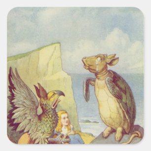 Die Scheinschildkröte und das Gryphon Quadratischer Aufkleber