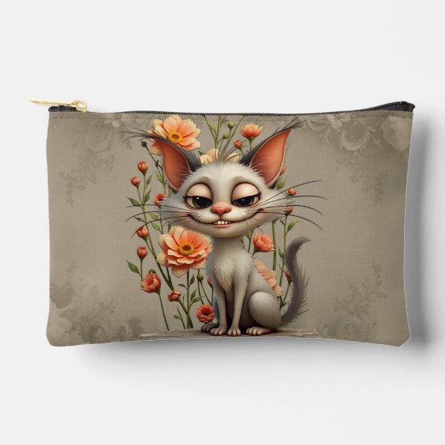 Die schelmische Katze  Zubehörtasche (Vorderseite)